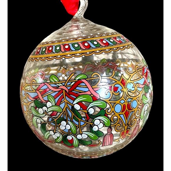 New Hutschenreuther Crystal Ball Christmas Ornament 1996 Art Deco Floral… - Picture 8 of 12